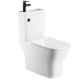 Square Close Coupled Toilet and Basin with Black tap